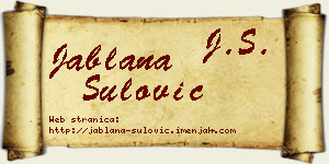 Jablana Šulović vizit kartica